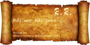 Römer Róbert névjegykártya